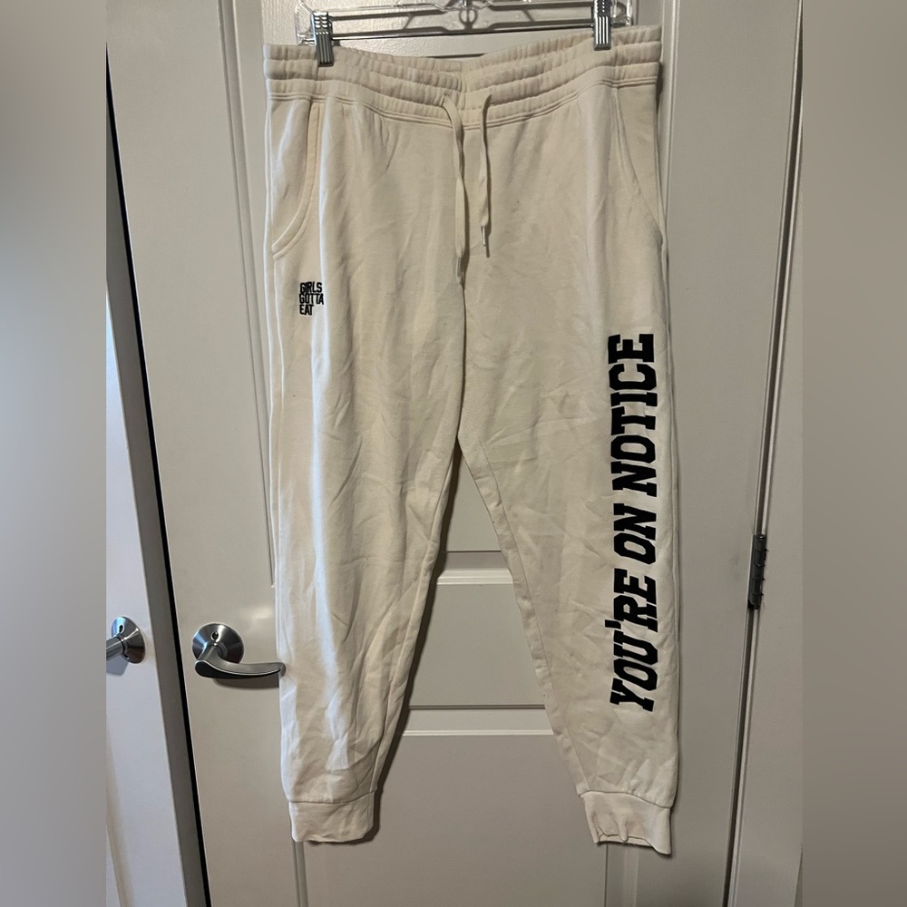 Girls Gotta Eat white You’re On Notice Sweat Pant